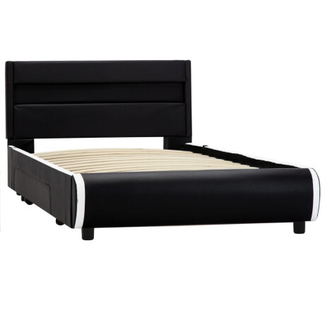 vidaXL Bedframe met LED kunstleer zwart 100x200 cm afbeelding3 - 1
