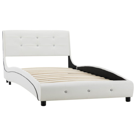vidaXL Bed met matras kunstleer wit 90x200 cm afbeelding3 - 1