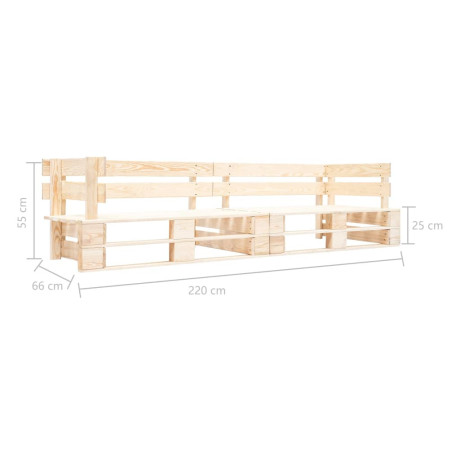 vidaXL Tuinbank 2-zits pallet hout naturel afbeelding3 - 1