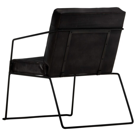 vidaXL Fauteuil echt leer zwart afbeelding3 - 1