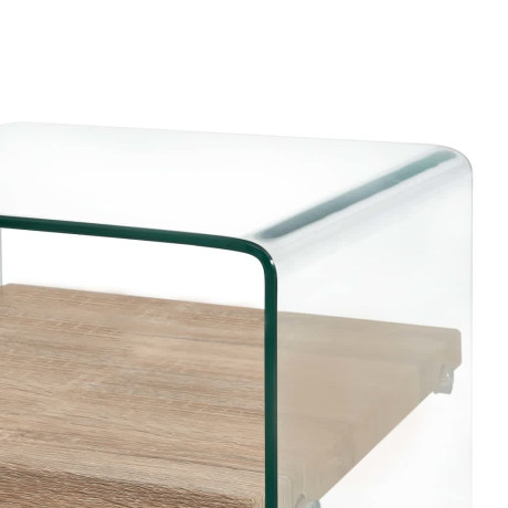 vidaXL Salontafel 50x50x45 cm gehard glas transparant afbeelding3 - 1