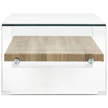 vidaXL Salontafel 98x45x31 cm gehard glas transparant afbeelding3 - 1