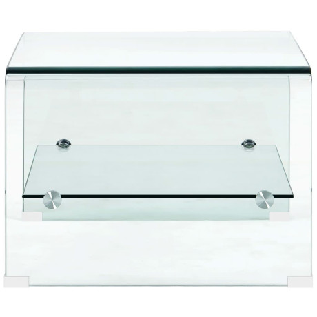 vidaXL Salontafel 50x45x33 cm gehard glas transparant afbeelding3 - 1