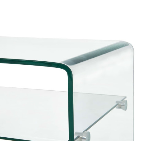 vidaXL Salontafel 98x45x31 cm gehard glas transparant afbeelding3 - 1