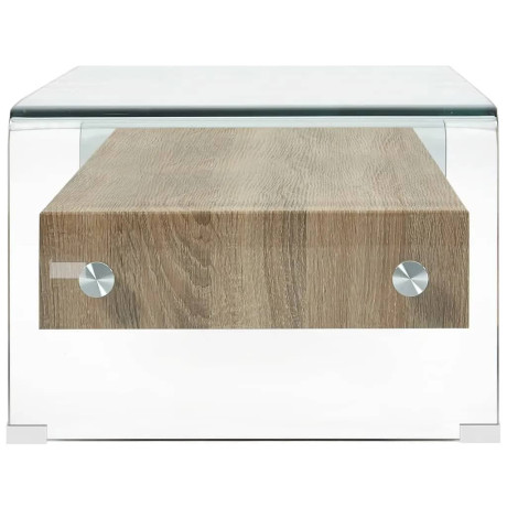 vidaXL Salontafel 98x45x31 cm gehard glas transparant afbeelding3 - 1