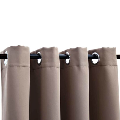 vidaXL Gordijn verduisterend met metalen ringen 2 st 140x225 cm taupe afbeelding3 - 1