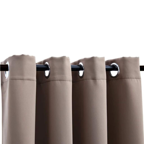 vidaXL Gordijn verduisterend met metalen ringen 2 st 140x245 cm taupe afbeelding3 - 1