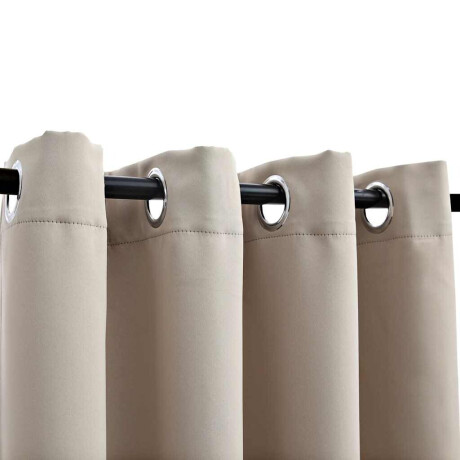 vidaXL Gordijn verduisterend met metalen ringen 2 st 140x245 cm beige afbeelding3 - 1