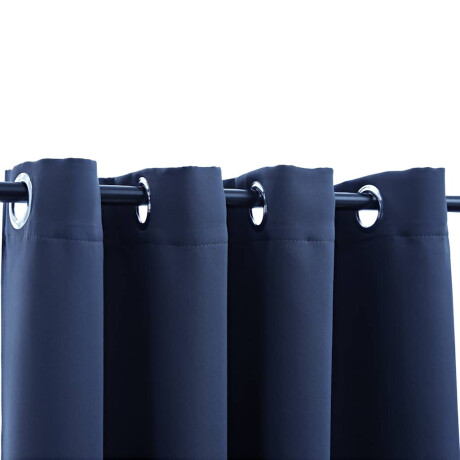 vidaXL Gordijn verduisterend met metalen ringen 2 st 140x245 cm blauw afbeelding3 - 1