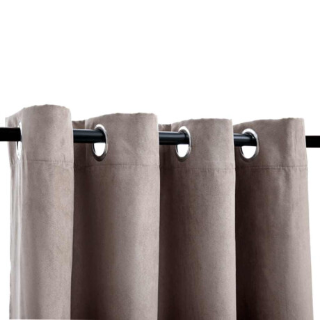 vidaXL Gordijn verduisterend met metalen ringen 2 st 140x245 cm taupe afbeelding3 - 1