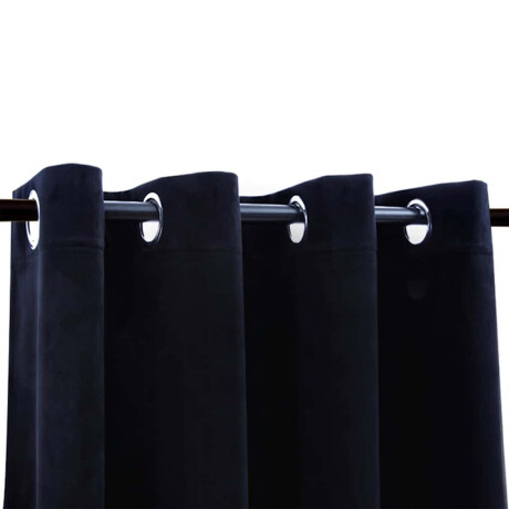 vidaXL Gordijn verduisterend met ringen 2 st 140x175 cm fluweel zwart afbeelding3 - 1