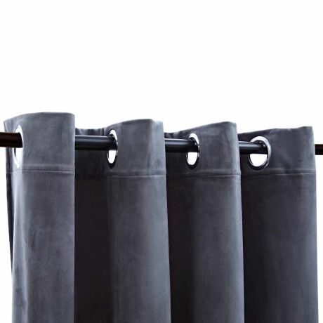 vidaXL Gordijn verduisterend ringen 2 st 140x175 cm fluweel antraciet afbeelding3 - 1