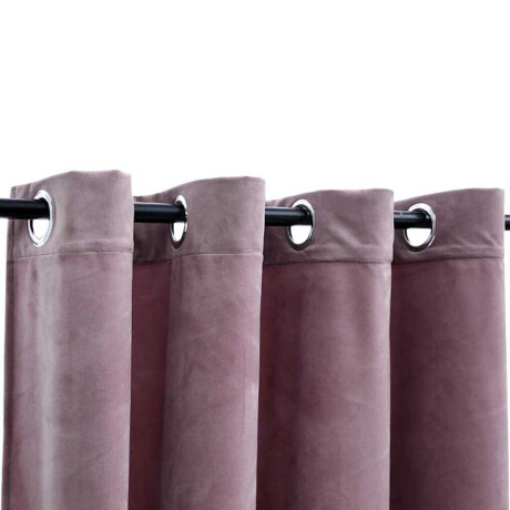 vidaXL Gordijnen verduisterend met ringen 2 st 140x225 cm fluweel roze afbeelding3 - 1
