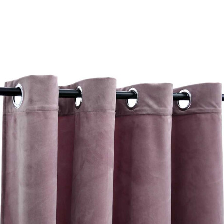 vidaXL Gordijnen verduisterend met ringen 2 st 140x245 cm fluweel roze afbeelding3 - 1
