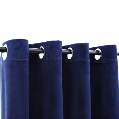 vidaXL Gordijn verduisterend met ringen 2 st 140x245 cm fluweel blauw afbeelding3 - 1