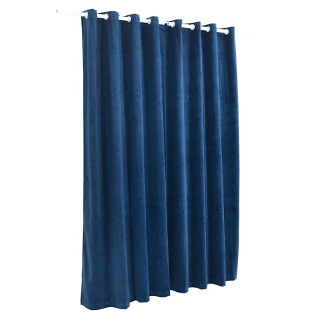 vidaXL Gordijn verduisterend met ringen 290x245 cm fluweel blauw afbeelding3 - 1