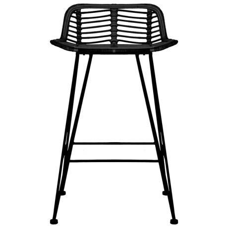 vidaXL Barstoelen 2 st rattan zwart afbeelding3 - 1