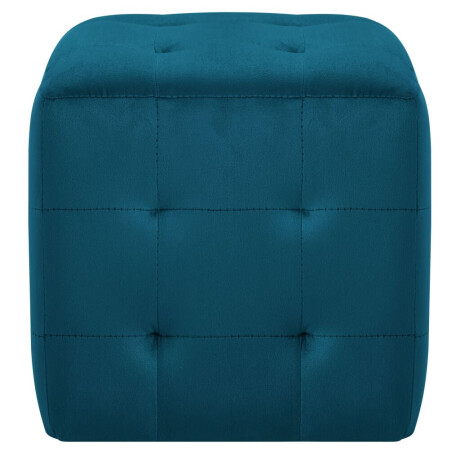 vidaXL Poef 2 st 30x30x30 cm fluweel blauw afbeelding3 - 1
