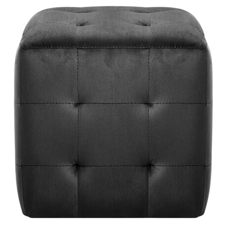 vidaXL Poef 2 st 30x30x30 cm fluweel zwart afbeelding3 - 1