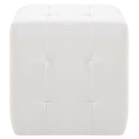vidaXL Poef 2 st 30x30x30 cm kunstleer wit afbeelding3 - 1