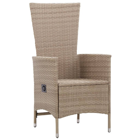 vidaXL Tuinstoelen 2 st met kussens poly rattan beige afbeelding3 - 1