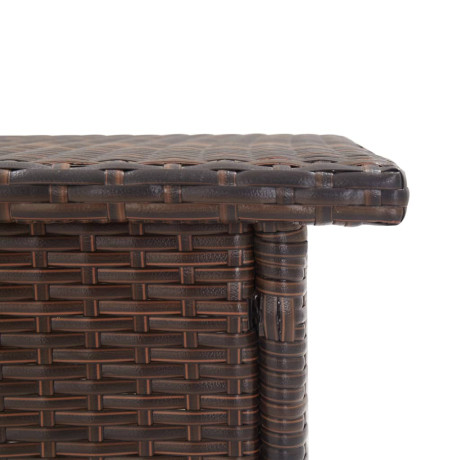 vidaXL Theetafel 50x50x47 cm poly rattan bruin afbeelding3 - 1