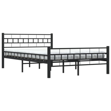 vidaXL Bedframe staal zwart 140x200 cm afbeelding3 - 1