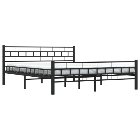 vidaXL Bedframe staal zwart 160x200 cm afbeelding3 - 1