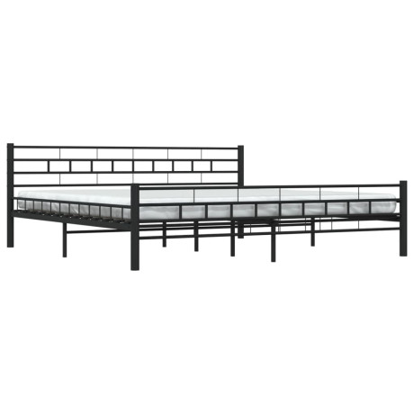 vidaXL Bedframe staal zwart 180x200 cm afbeelding3 - 1