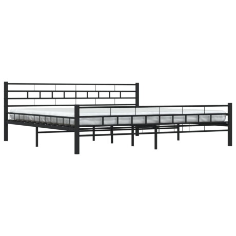 vidaXL Bedframe staal zwart 200x200 cm afbeelding3 - 1