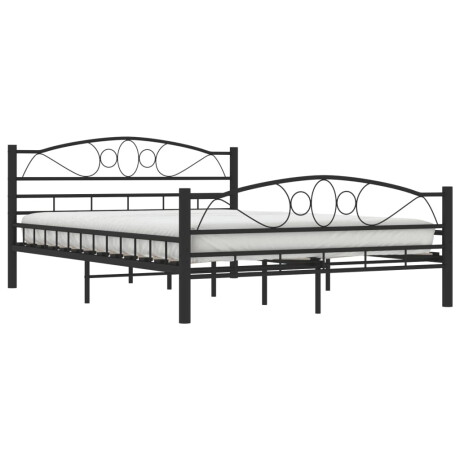 vidaXL Bedframe staal zwart 140x200 cm afbeelding3 - 1