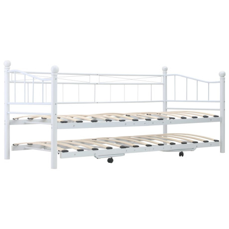 vidaXL Bedframe staal wit 180x200/90x200 cm afbeelding3 - 1