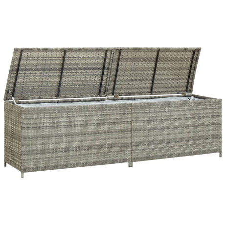 vidaXL Tuinbox 200x50x60 cm poly rattan grijs afbeelding3 - 1