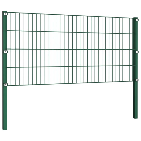 vidaXL Schuttingpaneel met palen ijzer 522x80 cm groen afbeelding3 - 1