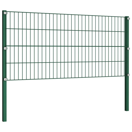 vidaXL Schuttingpaneel met palen ijzer 1212x80 cm groen afbeelding3 - 1