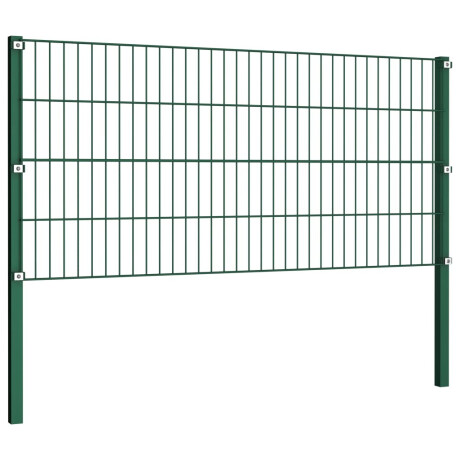 vidaXL Schuttingpaneel met palen ijzer 1730x80 cm groen afbeelding3 - 1