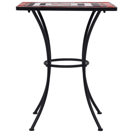 vidaXL Bistrotafel mozaïek 60 cm keramiek terracottakleurig en wit afbeelding3 - 1