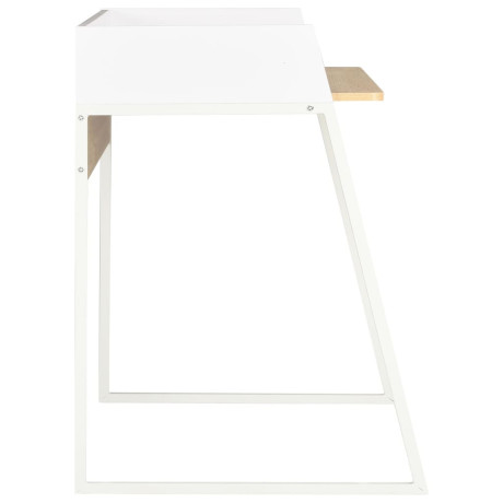 vidaXL Bureau 90x60x88 cm wit en eikenkleurig afbeelding3 - 1