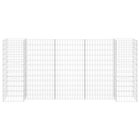 vidaXL Gabion plantenbak H-vormig 260x40x120 cm staaldraad afbeelding3 - 1