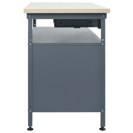 vidaXL Werkbank 120x60x85 cm staal zwart afbeelding3 - 1