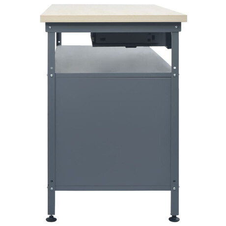 vidaXL Werkbank 120x60x85 cm staal zwart afbeelding3 - 1