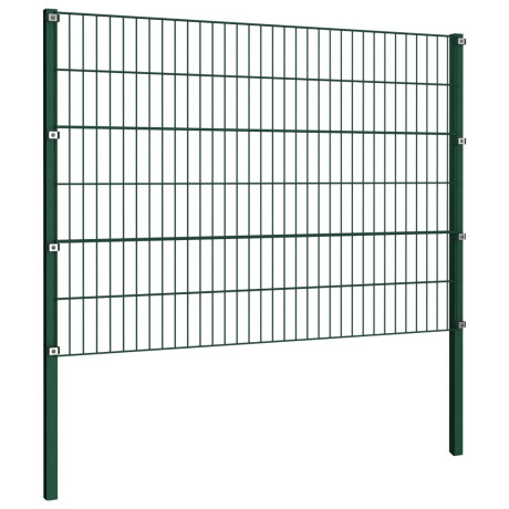 vidaXL Schuttingpaneel met palen ijzer 349x120 cm groen afbeelding3 - 1