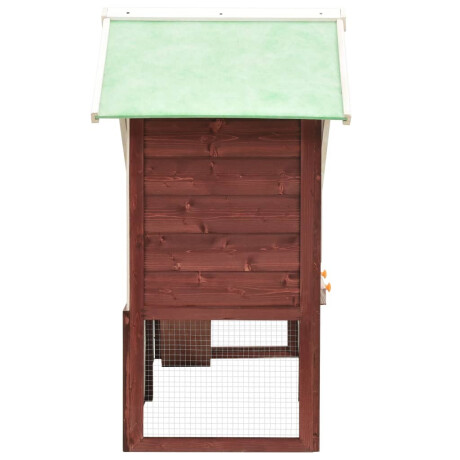 vidaXL Konijnenhok 140x63x120 cm massief vurenhout mokka en wit afbeelding3 - 1