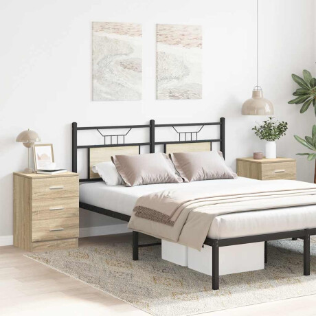 vidaXL Nachtkastjes 2 st 38x35x56 cm bewerkt hout sonoma eikenkleurig afbeelding3 - 1