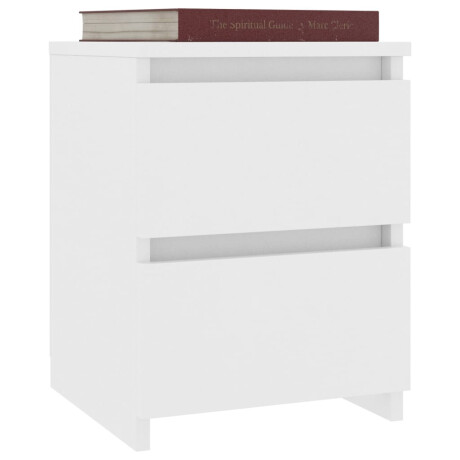 vidaXL Nachtkastjes 2 st 30x30x40 cm bewerkt hout wit afbeelding3 - 1