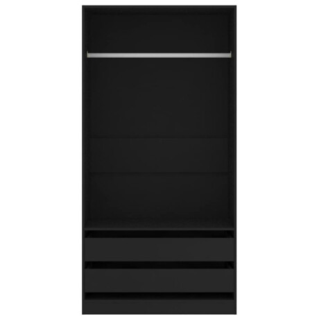 vidaXL Kledingkast 100x50x200 cm bewerkt hout zwart afbeelding3 - 1