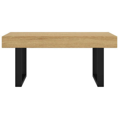 vidaXL Salontafel 90x45x40 cm MDF en ijzer lichtbruin en zwart afbeelding3 - 1