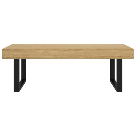 vidaXL Salontafel 120x60x40 cm MDF en ijzer lichtbruin en zwart afbeelding3 - 1