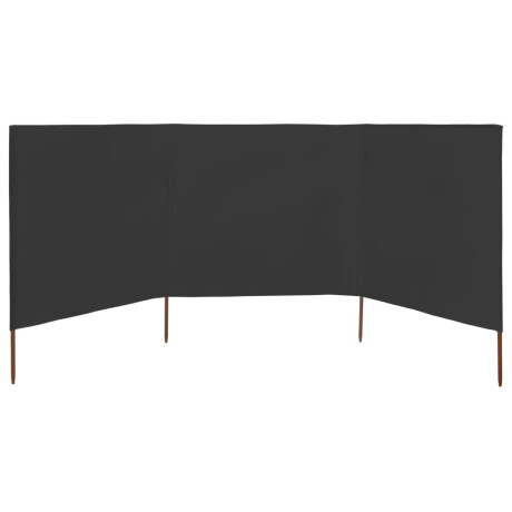 vidaXL Windscherm 3-panelen 400x80 cm stof antraciet afbeelding3 - 1