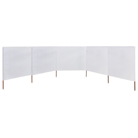 vidaXL Windscherm 5-panelen 600x80 cm stof zandwit afbeelding3 - 1